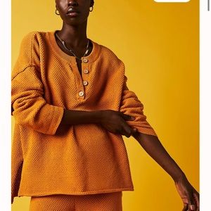 Free people hailee sweater set in sold out taupe / brown